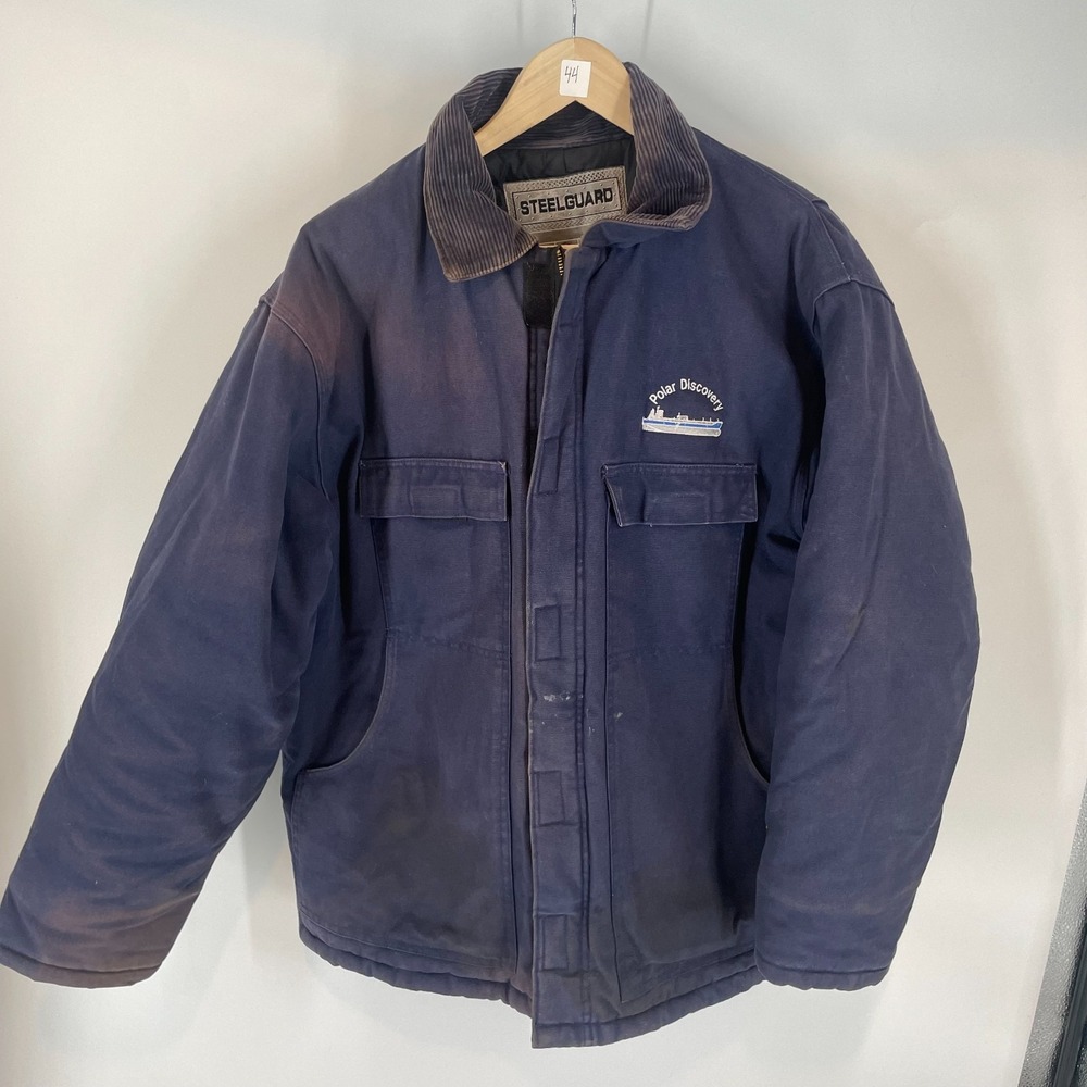 VTG Steelguard Insulated Lined Abrasion Resistant Chore Coat Jacket Navy Blue L